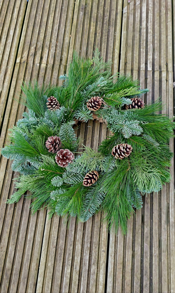 Natural Christmas Grave Wreath