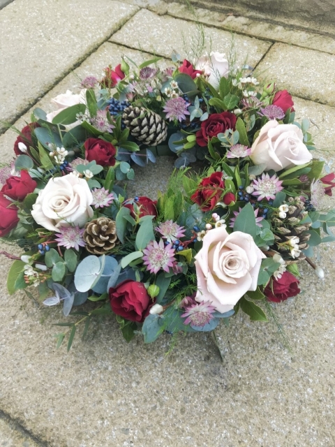 Floral Christmas Grave Wreath